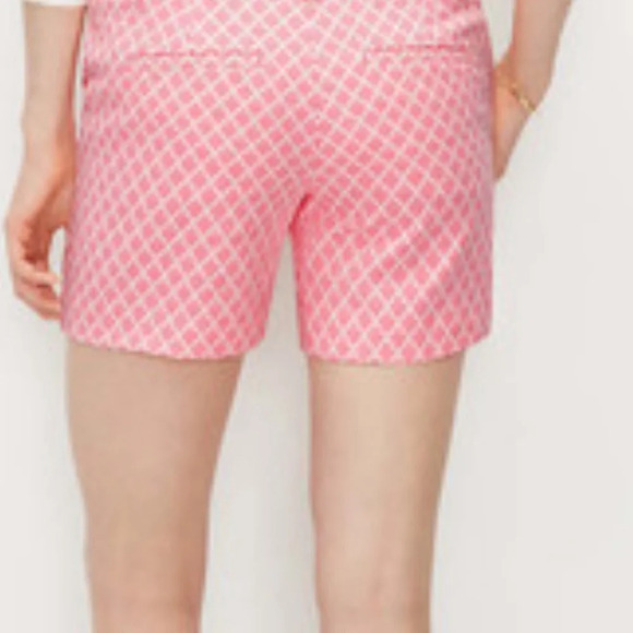 ANN TAYLOR pink diamond pattern shorts Sz 6 - Picture 9 of 10